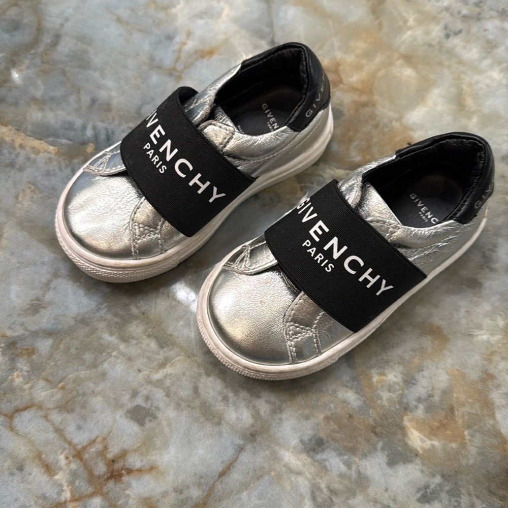 Silver and black Givenchy sneakers for kids